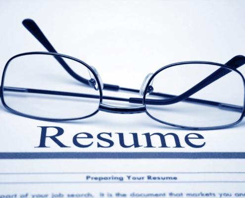 The top of an employment resume.